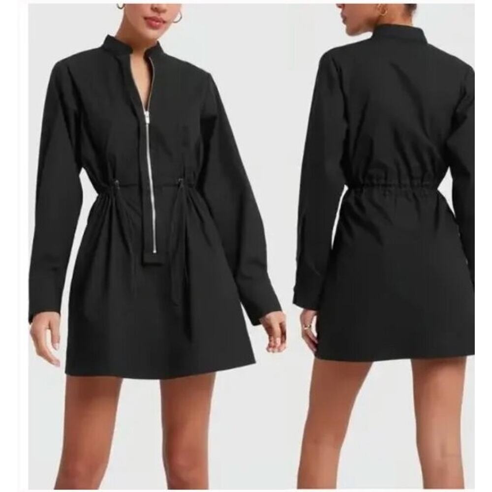 G LABEL GOOP Sz Grossman Sz 12 Utility Dress Black Zip Front